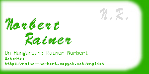 norbert rainer business card